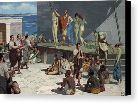 Men Bid On Women At A Slave Market Canvas Print Canvas Art By H M Herget