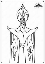 Jafar Sorcerer Villains Aladdin Genie Coloringoo Coloringonly Coloringgames Template Hades sketch template