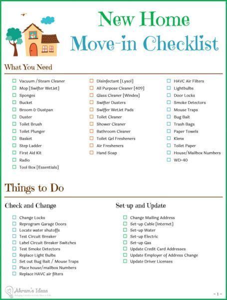 tips   time homebuyers  home checklist move  checklist