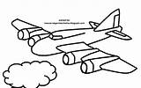 Mewarnai Pesawat Terbang Sketsa Transportasi Alat sketch template