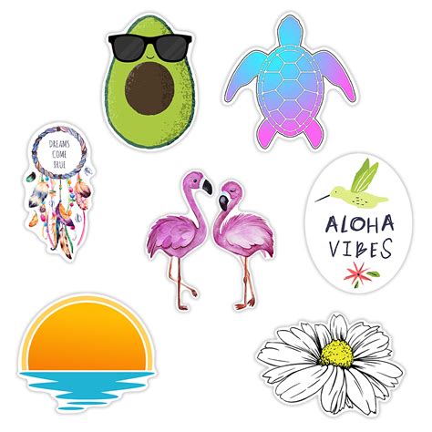 cute aloha beach stickers pack aesthetic stickers  hydro flask stickers laptop computers