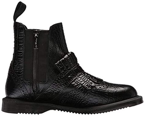 dr martens leather tina croc chelsea boot  black lyst