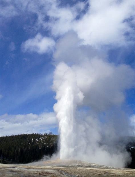 Old Faithful Geyser In Yellowstone National Park Wy Old