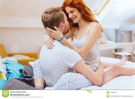 Beautiful Couple Romance In Bed Stock Image Image Of