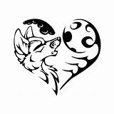 Wolf Moon Coloring Pages Howling Drawing Tribal Heart Silhouette Printable Color Clipartmag 5cm Print Getcolorings Getdrawings sketch template