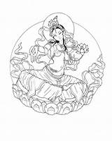 Tara Mantra Colorir Buddhist Artifice Terapia sketch template