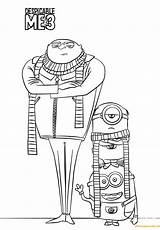 Gru Coloring Minions Pages Online Felonious Color Coloringpagesonly Printable sketch template