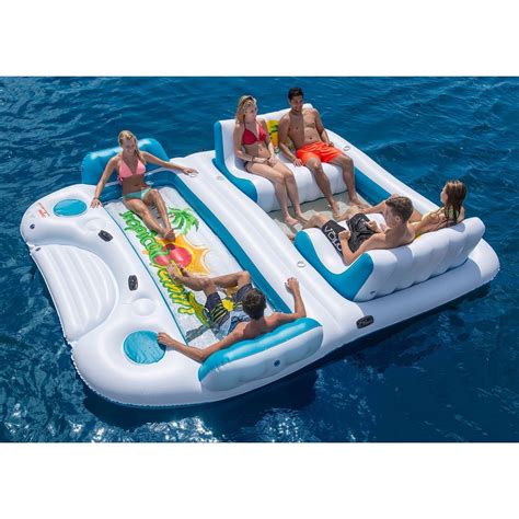 inflatable floating  person lake island raft relax river ocean tube paradise ebay