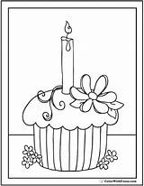 Cupcake Coloring Candle Pages Printable Flowers Kids Pdf Colorwithfuzzy sketch template