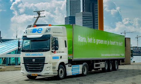 eerste  elektrische  tons trekker oplegger combinatie op de nederlandse weg duurzaam