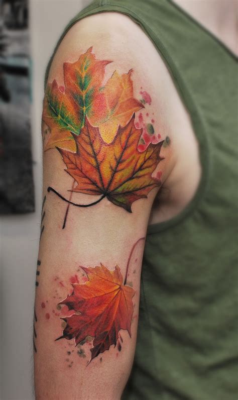 tetovesanas salons tattoofrequency autumn tattoo tattoos maple leaf