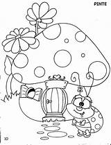 Coloring Pages Mushroom Cute Para Colorir Flowers Gnomes Desenhos Books Ladybug Toadstools Cards Kids Embroider Would Only Toadstool Leave House sketch template