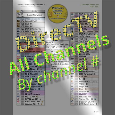 directv channel guide  channel number complete version