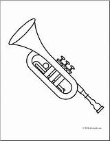 Trumpet Coloring Clip Printable Getcolorings Color Getdrawings sketch template