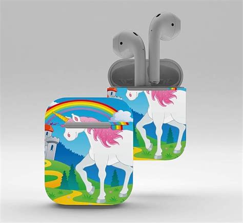 amazoncom airpod case decal sticker fairy tale unicorn theme image  vector illustra airpods