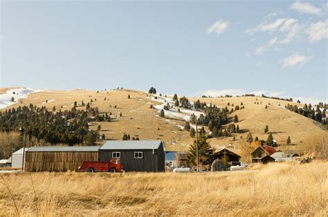de kleine stad van montana stock foto image  steden