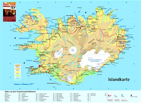 karten von island mit strassenkarte und stadtplan von reykjavik
