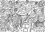 Starry Night Gogh Van Drawing Coloring Rl Arts Getdrawings Contour Getcolorings sketch template