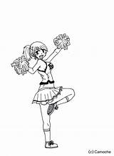 Drawing Pom Cheerleader Poms Getdrawings sketch template