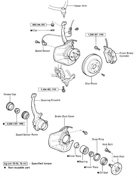 show   diagram  front wheel bearing  instructions