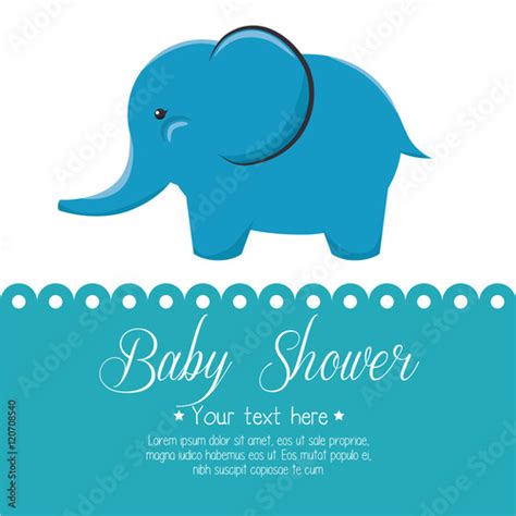 card baby shower elephant cute isolated vector illustration eps
