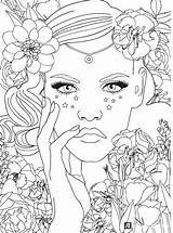 Coloring Pages Faces Women Beautiful Fairy Google sketch template