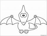 Pterodactyl Coloring Pages Cartoon Printable Pteranodon Dinosaur Color Kids Dinosaurs Online Flying Drawing Crafts Print Drawings Supercoloring Getcolorings Templates Select sketch template
