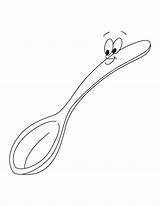 Colher Sopa Tudodesenhos Spoons Bestcoloringpages Cutlery sketch template