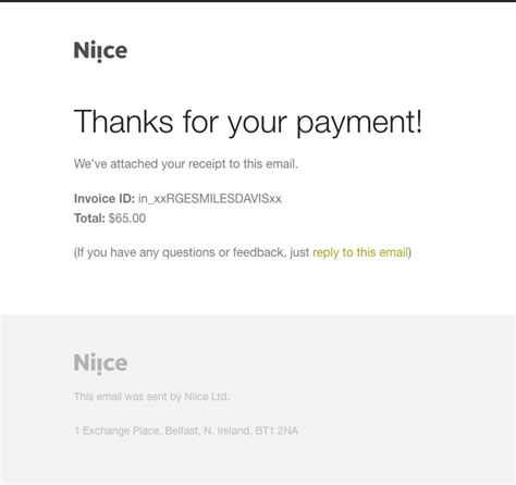 payment receipt email template  template