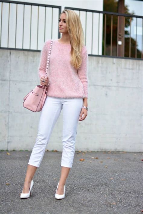 what to wear with a fluffy sweater fashion white pants