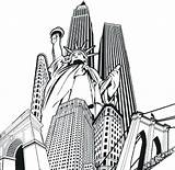 Coloring York Pages City Skyline Buildings Trade Center Chicago Printable Ny Adult Color Nyc Statue Books Result Drawing Liberty Getdrawings sketch template