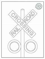 Coloring Sign Pages Crossing Railroad Traffic Stop Kids Signs Road Activities Street Spell Without Any Cars Look sketch template