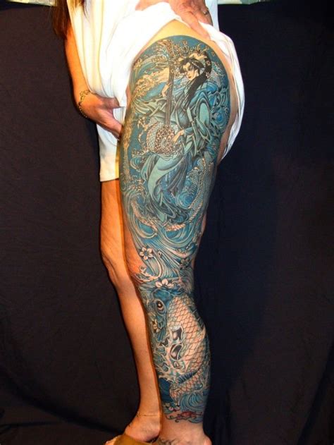 cool leg tattoos  girls art  body leg sleeve tattoo leg