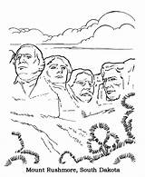 Coloring Pages Rushmore Mount National Memorial Places Historic Parks Sheets Dakota South Kids Mt Color Monuments States United Usa American sketch template