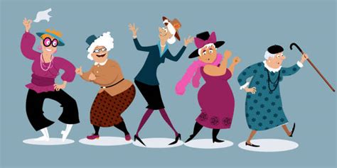 Old People Dancing Illustrations Royalty Free Vector
