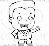 Presenting Businessman Toddler Clipart Cartoon Cory Thoman Outlined Coloring Vector sketch template