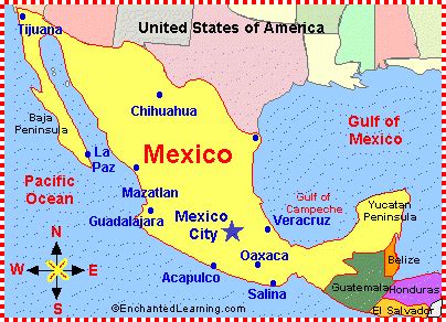 map  mexico  geographic information enchanted learning