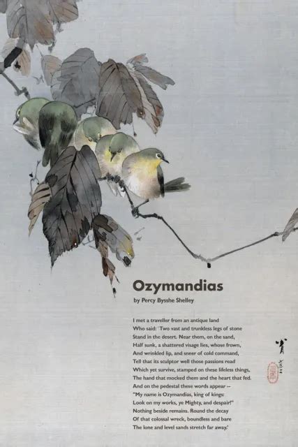 percy bysshe shelley poem print ozymandias bird art poster gift