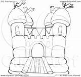 Castle Bouncy House Clipart Bounce Coloring Pages Drawing Outline Lineart Vector Illustration Royalty Visekart Clip Template Getdrawings Printable Getcolorings sketch template