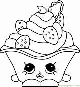 Coloring Shopkins Pages Cream Ice Strawberries Coloringpages101 Color Cute Hopkins Colouring Template sketch template