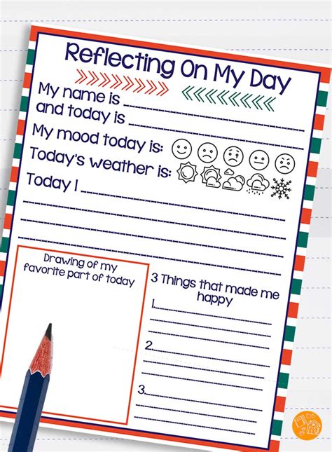 printable daily writing journal  kids sunny day family