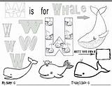 Whale Letter Preschool School Ww Coloring Letters Choose Board Crafts sketch template