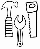 Tools Hammer Template Coloring Pages Carpentry Tool Carpenter Templates Printable Preschool Color Kids Printables Craft Belt Construction Card Dad Fathers sketch template