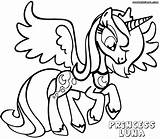 Luna Coloring Pony Little Pages Princess Printable Getcolorings sketch template