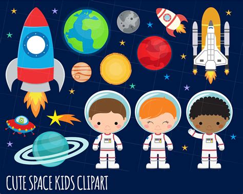 space clipart astronaut clipart rocket outer space clipart etsy