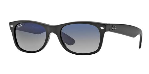 ray ban rb2132 new wayfarer sunglasses 52 mm matte black frame blue