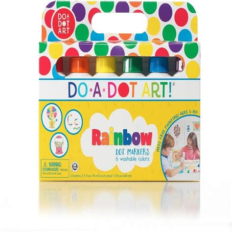 dot art rainbow dot markers set   washable colors