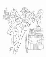 Barbie Birthday Coloring Pages Happy Party Choose Board Doll Color sketch template