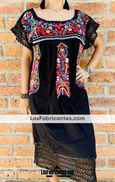 Rj00684 Vestido Artesanal Mexicano Para Mujer Hecho En Chiapas