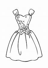 Coloring Dress Pages Girls Printable Princess Print Gown Barbie sketch template